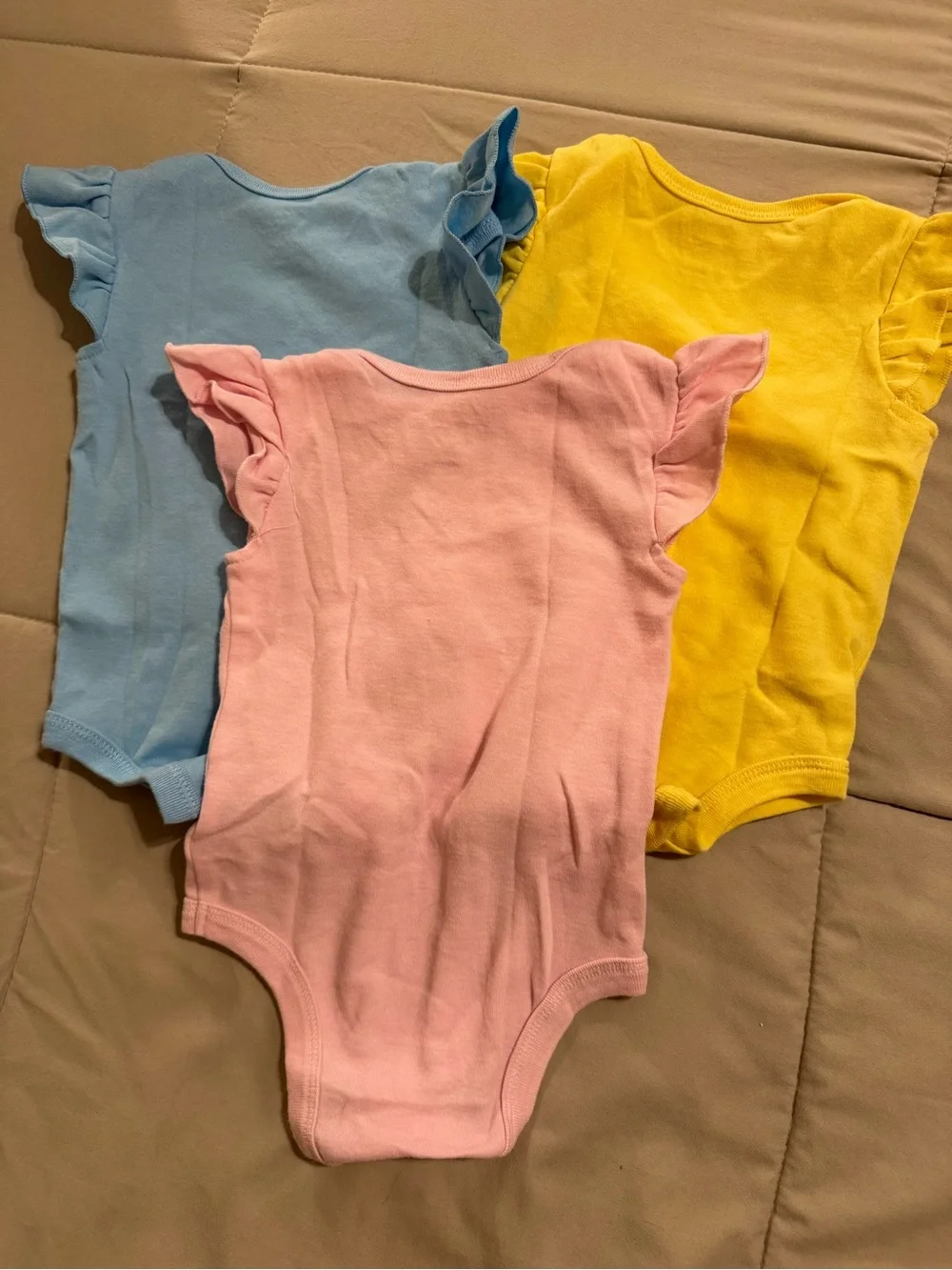 Disney Girls Princess Bodysuit Set - Pink, Blue, Yellow